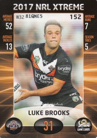 2017 NRL Xtreme Common Card - Base 152 Luke Brooks Wests Tigers