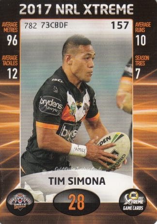 2017 NRL Xtreme Common Card - Base 157 Tim Simona Wests Tigers