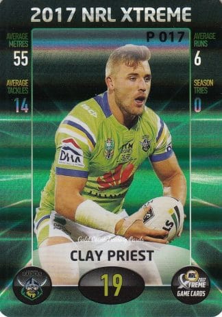 2017 NRL Xtreme Parallels - P017 Clay Priest Canberra Raiders