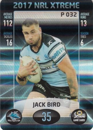 2017 NRL Xtreme Parallels - P032 Jack Bird Cronulla Sharks