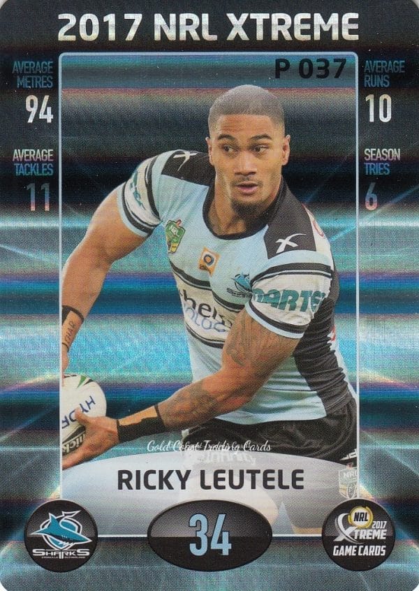 2017 NRL Xtreme Parallels - P037 Ricky Leutele Cronulla Sharks