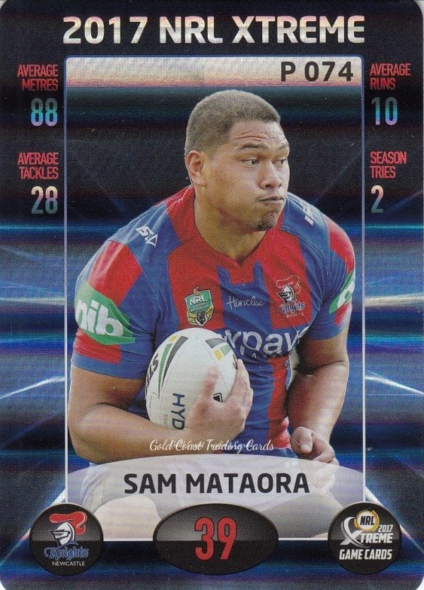 2017 NRL Xtreme Parallels - P074 Sam Mataora Newcastle Knights