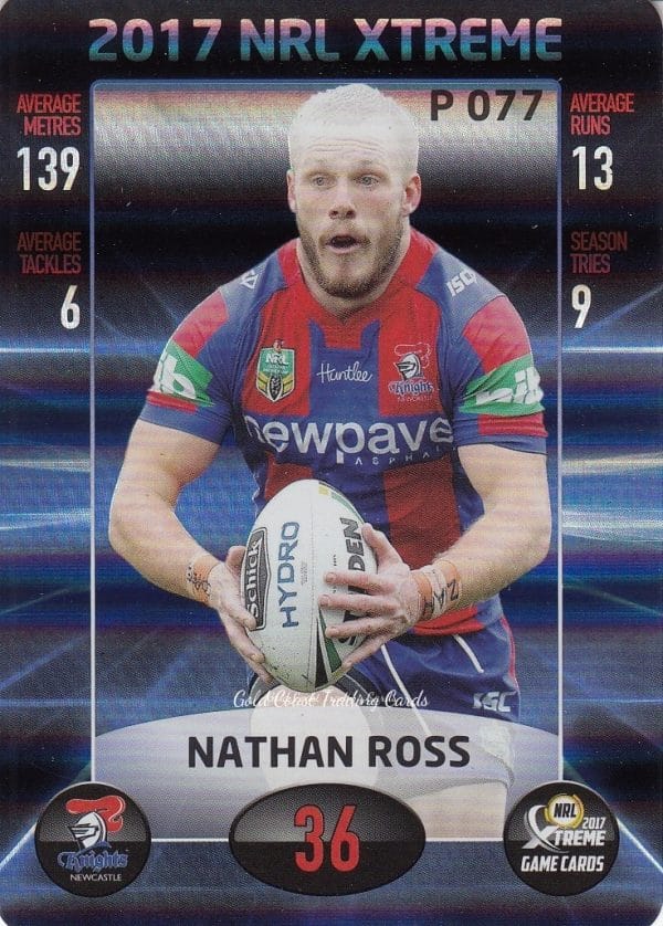2017 NRL Xtreme Parallels - P077 Nathan Ross Newcastle Knights