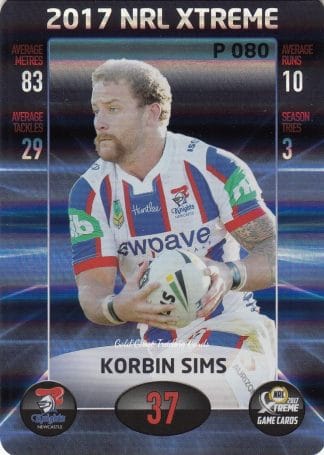 2017 NRL Xtreme Parallels - P080 Korbin Sims Newcastle Knights