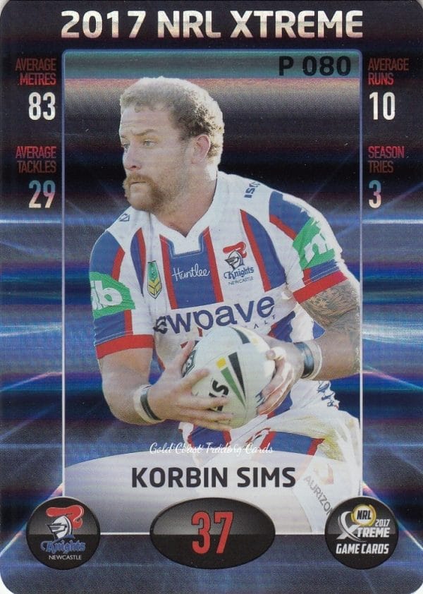 2017 NRL Xtreme Parallels - P080 Korbin Sims Newcastle Knights