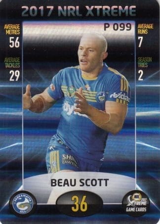 2017 NRL Xtreme Parallels - P099 Beau Scott Parramatta Eels