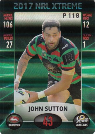 2017 NRL Xtreme Parallels - P118 John Sutton South Sydney Rabbitohs