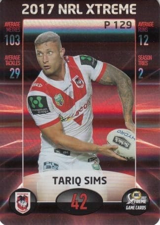 2017 NRL Xtreme Parallels - P129 Tariq Sims St George Dragons