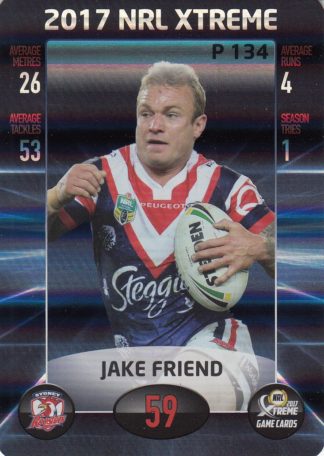 2017 NRL Xtreme Parallels - P134 Jake Friend Sydney Roosters
