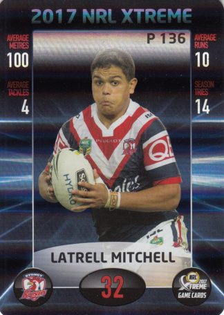 2017 NRL Xtreme Parallels - P136 Latrell Mitchell Sydney Roosters