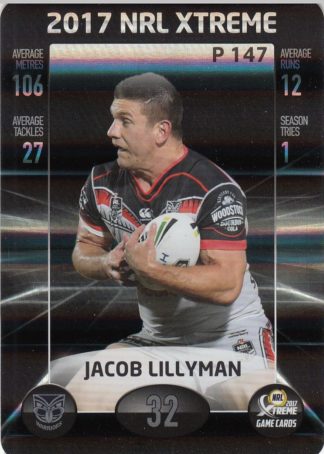 2017 NRL Xtreme Parallels - P147 Jacob Lillyman Warriors