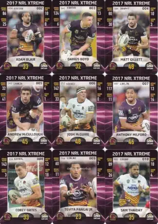 2017 NRL Xtreme Base Team Set - Brisbane Broncos