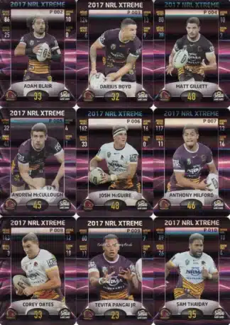 2017 NRL Xtreme Parallels - P001 Checklist Brisbane Broncos