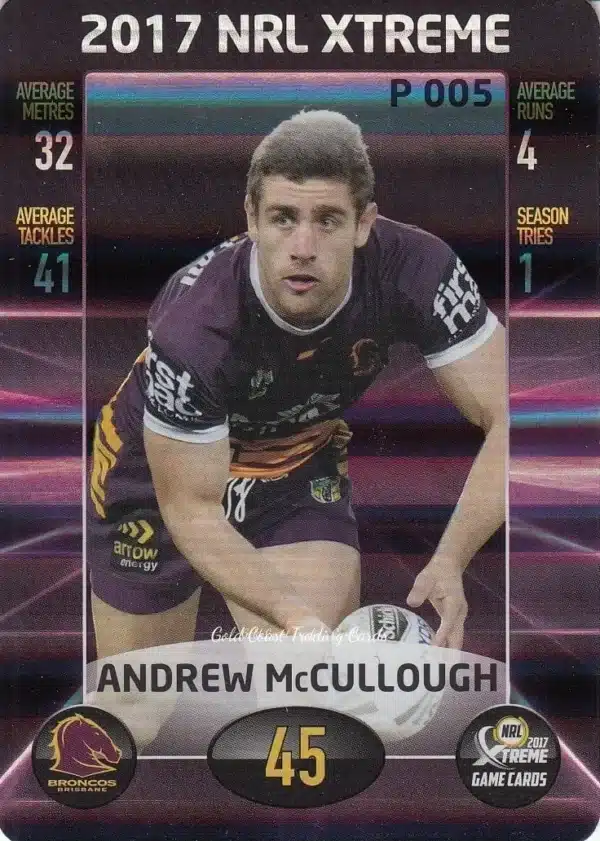 2017 NRL Xtreme Parallels - P005 Andrew McCullough Brisbane Broncos