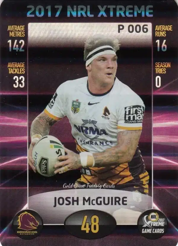 2017 NRL Xtreme Parallels - P006 Josh McGuire Brisbane Broncos