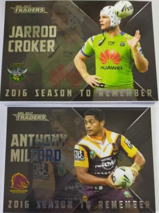 2017 NRL Traders Season To Remember Full Set - 32 Cards
