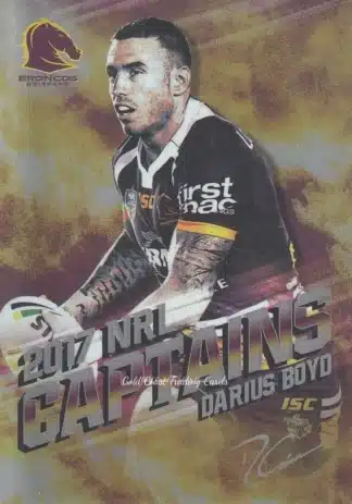 2017 NRL Elite Captains - C01 Darius Boyd Brisbane Broncos