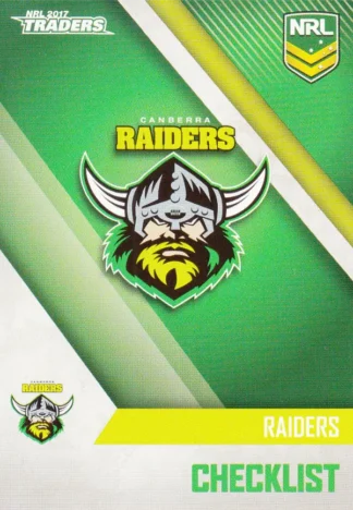 2017 NRL Traders Common Card - Base 011 Checklist Canberra Raiders