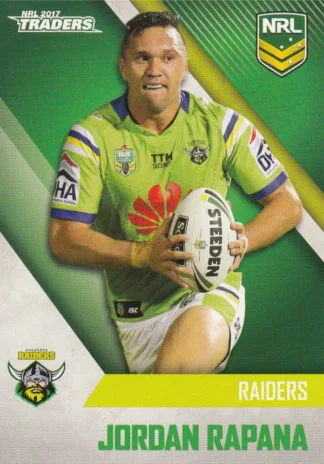 2017 NRL Traders Common Card - Base 017 Jordan Rapana Canberra Raiders