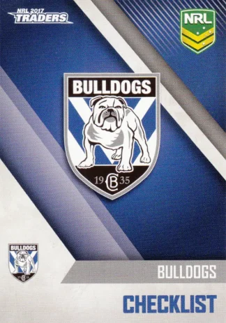 2017 NRL Traders Common Card - Base 021 Checklist Canterbury Bulldogs