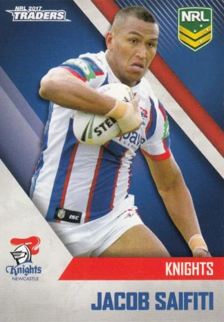 2017 NRL Traders Common Card - Base 079 Jacob Saifiti Newcastle Knights