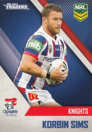 2017 NRL Traders Common Card - Base 080 Korbin Sims Newcastle Knights