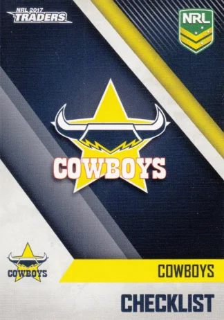 2017 NRL Traders Common Card - Base 081 Checklist North QLD Cowboys