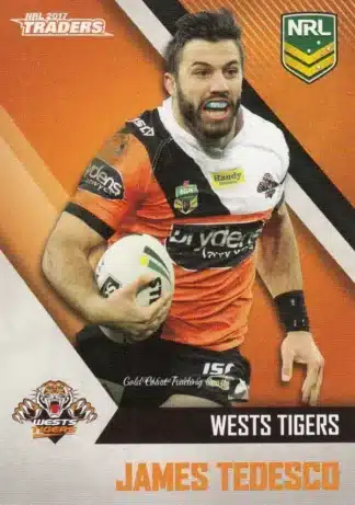 2017 NRL Traders Common Card - Base 159 James Tedesco Wests Tigers