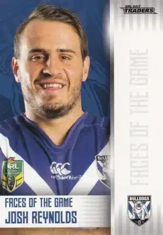 2017 NRL Traders Faces Of The Game - FG09 Josh Reynolds Canterbury Bulldogs