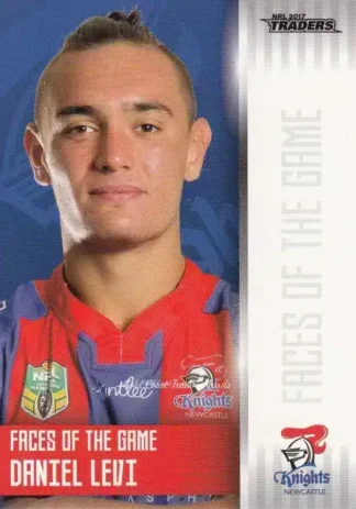 2017 NRL Traders Faces Of The Game - FG22 Daniel Levi Newcastle Knights