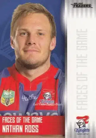 2017 NRL Traders Faces Of The Game - FG24 Nathan Ross Newcastle Knights