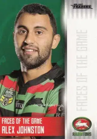 2017 NRL Traders Faces Of The Game - FG35 Alex Johnston South Sydney Rabbitohs