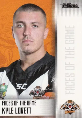 2017 NRL Traders Faces Of The Game - FG47 Kyle Lovett Wests Tigers