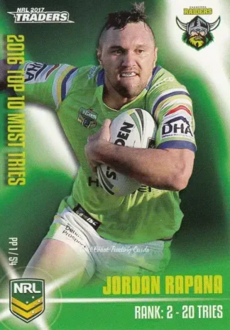 2017 NRL Traders Pieces Of The  Puzzle - PP01 Jordan Rapana Canberra Raiders