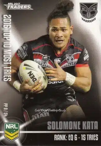 2017 NRL Traders Pieces Of The  Puzzle - PP08 Solomone Kata Warriors