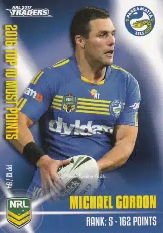 2017 NRL Traders Pieces Of The  Puzzle - PP13 Michael Gordon Parramatta Eels