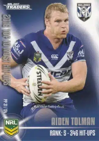 2017 NRL Traders Pieces Of The  Puzzle - PP31 Aiden Tolman Canterbury Bulldogs