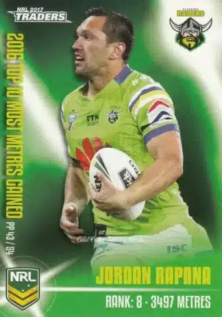 2017 NRL Traders Pieces Of The  Puzzle - PP43 Jordan Rapana Canberra Raiders