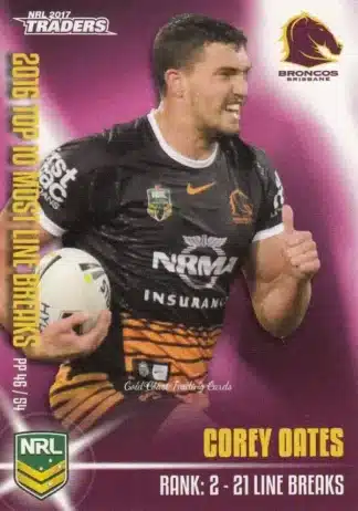 2017 NRL Traders Pieces Of The  Puzzle - PP46 Corey Oates Brisbane Broncos