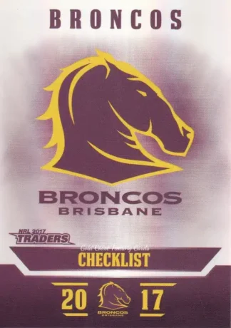 2017 NRL Traders Pearl Specials - PS001 Checklist Brisbane Broncos