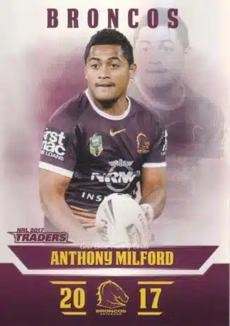 2017 NRL Traders Pearl Specials - PS008 Anthony Milford Brisbane Broncos