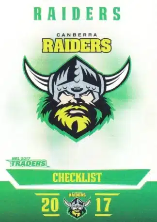 2017 NRL Traders Pearl Specials - PS011 Checklist Canberra Raiders