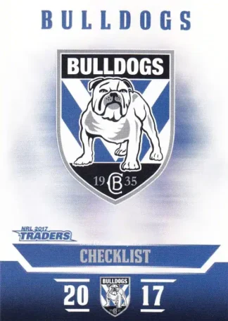 2017 NRL Traders Pearl Specials - PS021 Checklist Canterbury Bulldogs