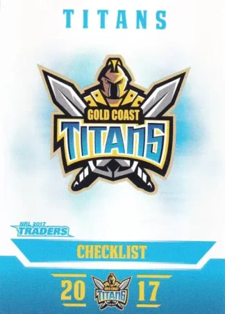 2017 NRL Traders Pearl Specials - PS041 Checklist Gold Coast Titans