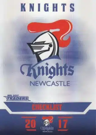 2017 NRL Traders Pearl Specials - PS071 Checklist Newcastle Knights
