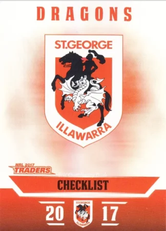 2017 NRL Traders Pearl Specials - PS121 Checklist St George Dragons