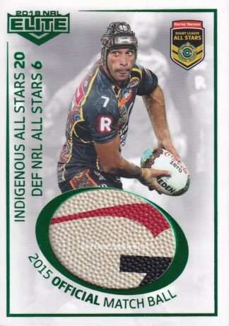 2018 NRL Elite All Stars Match Ball Patch Card - BP1 Official Match Ball