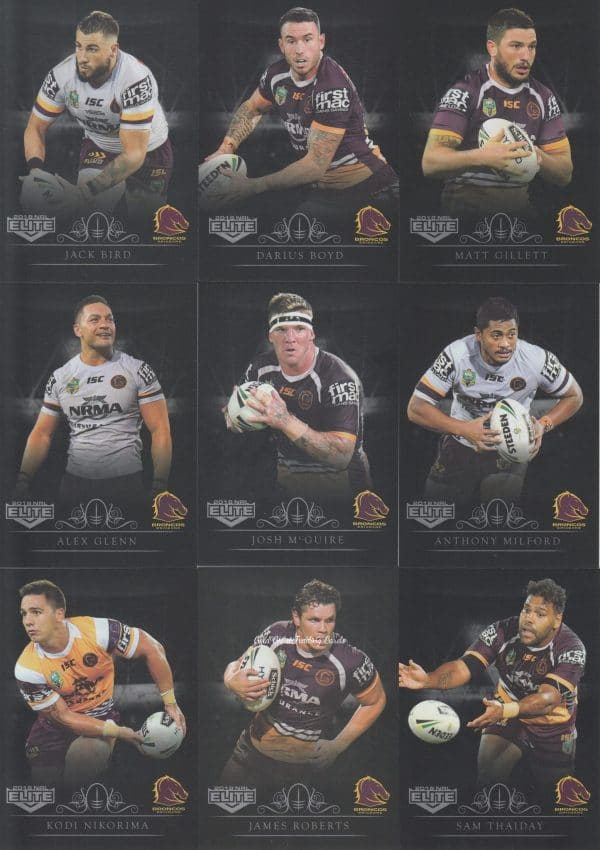 2018 NRL Elite Silver Special Team Set - Brisbane Broncos