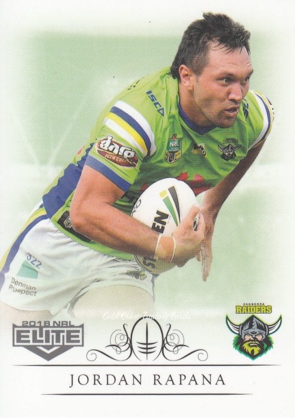 2018 NRL Elite Common Card - Base 018 Jordan Rapana Canberra Raiders