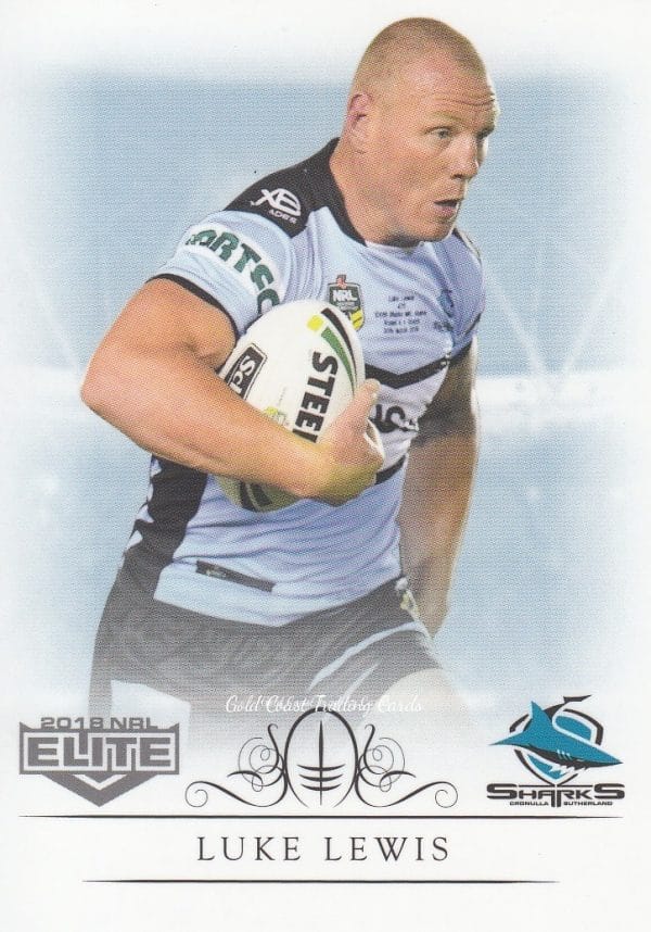 2018 NRL Elite Common Card - Base 038 Luke Lewis Cronulla Sharks